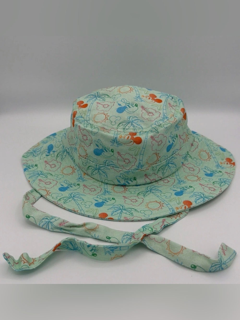 Disney Mint Bucket Hat with Blue and Orange Mickey Print